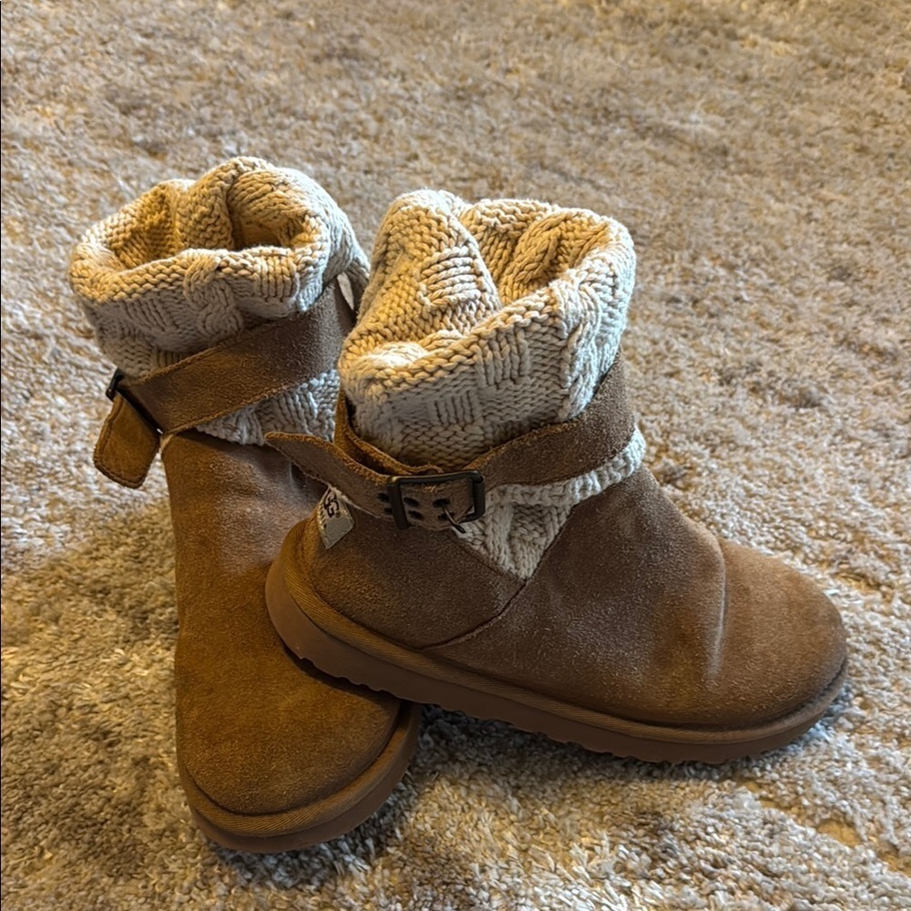 🍍 Ugg Cassidee Foldover Knit Boot Chestnut Brown Shoe Size 8🍍